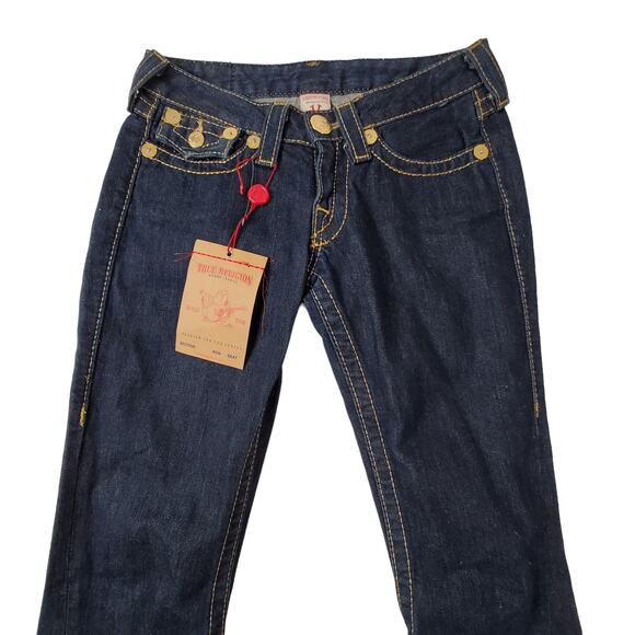 True Religion Joey 26 Big T Wide Leg Blue Jeans NWT NEW $205 MSRP - Picture 2 of 16